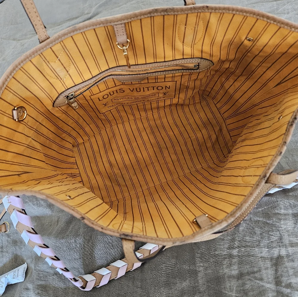 Damier Azur Braided Neverfull MM - Picture 5 of 13